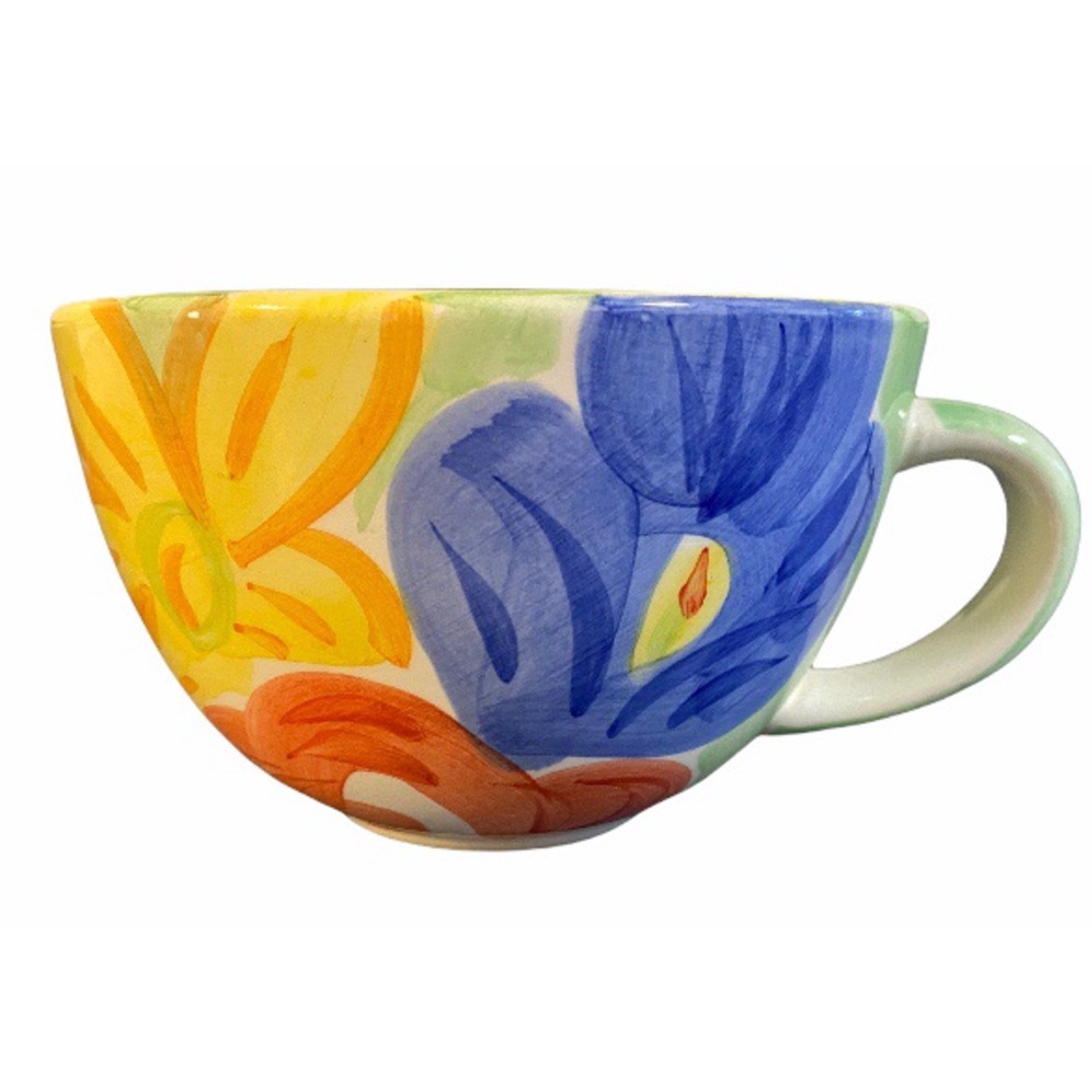 Bob Mackie Oversize 5” Cappuccino Cup Mug Floral